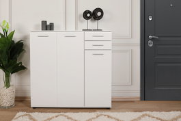 Hanah Home Zapatero Blanco con Dos Cajones
